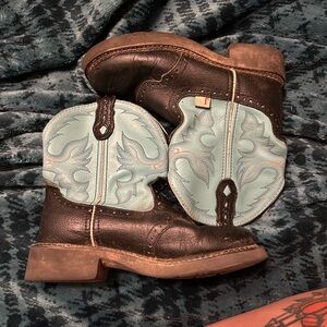 Justin Boots Women's Black and Light Blue Western Boots